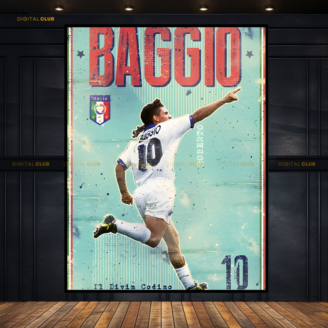 Roberto Baggio - Football - Premium Wall Art