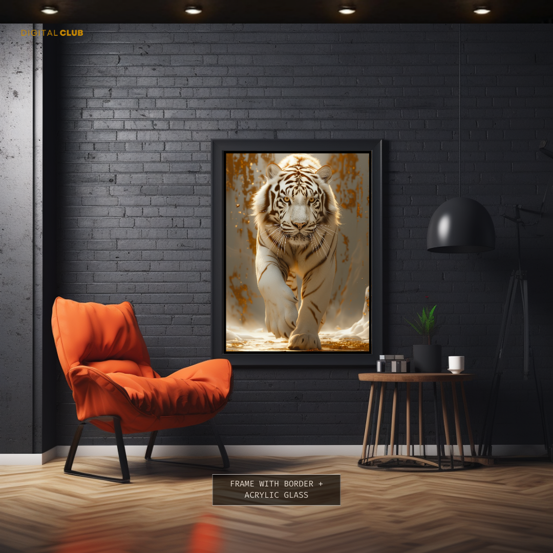White Tiger - Animal & Wildlife Premium Wall Art