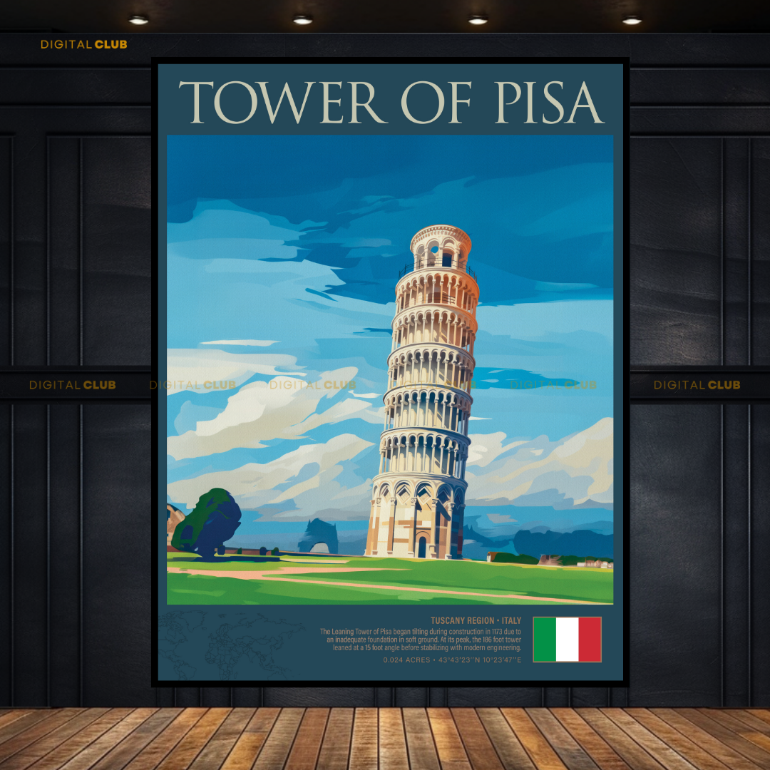 Tower of Pisa Italy Premium Wall Art