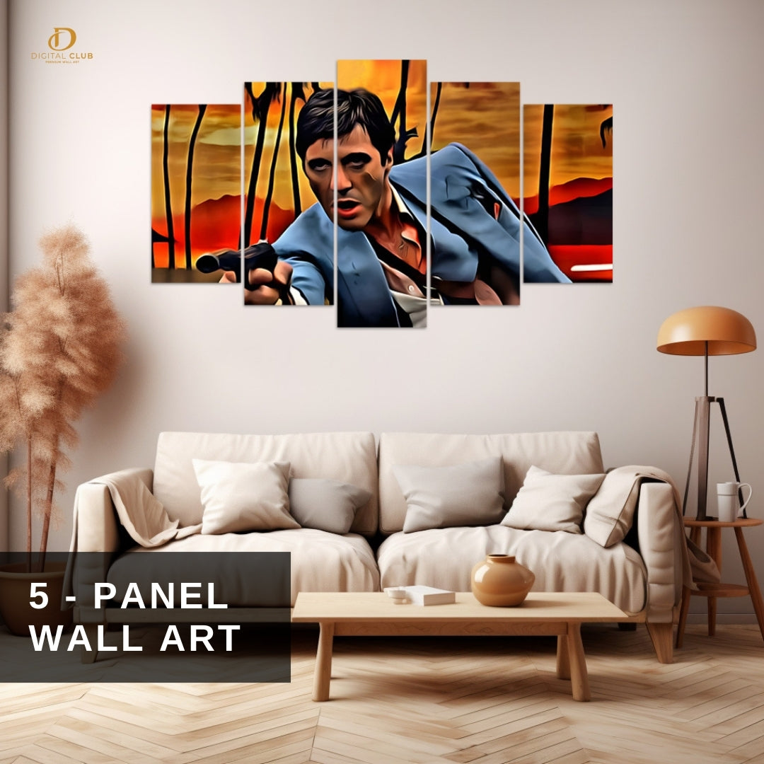 Tony Montana - Scarface - 5 Panel Wall Art