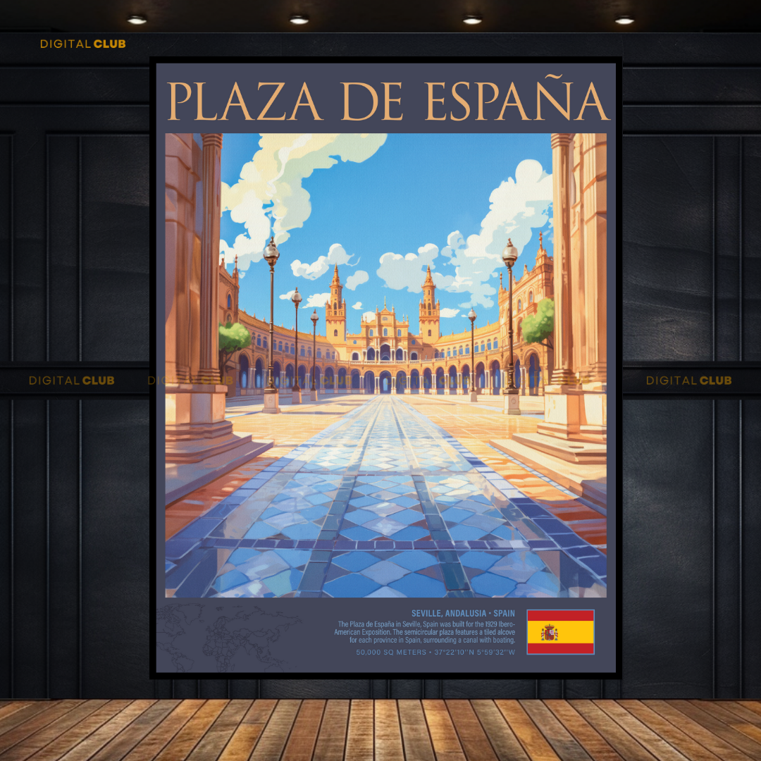 Plaza De Espana Spain Premium Wall Art