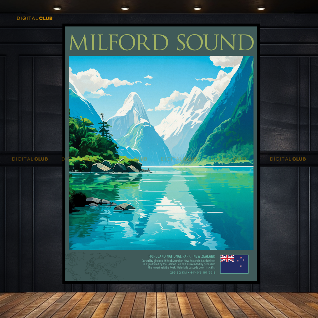 Milford Sound New Zealand Premium Wall Art