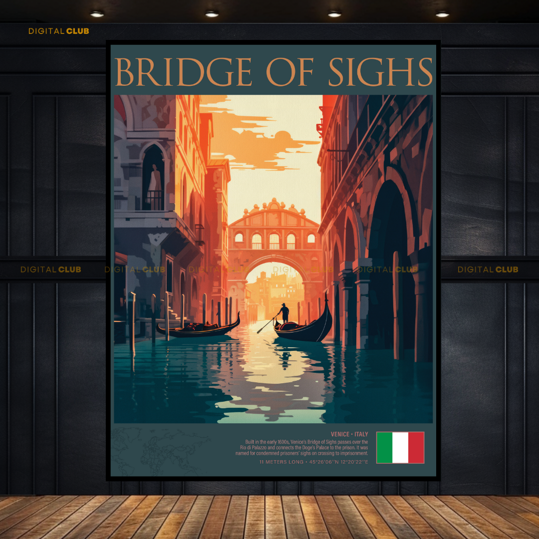 Bridge of Sighs Italy Premium Wall Art
