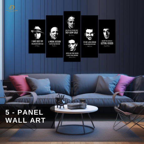 Godfather x Scarface x Narcos - Gangsters - 5 Panel Wall Art