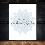 Hope with In Sha Allah Floral Islamic Premium Wall Art