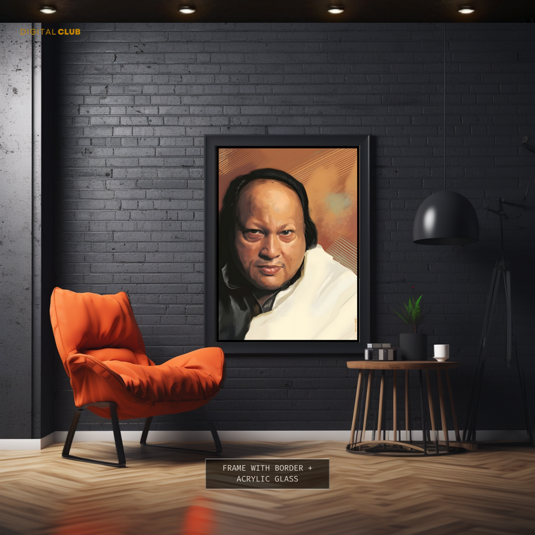 Nusrat Fateh Ali Khan Artwork - Premium Wall Art