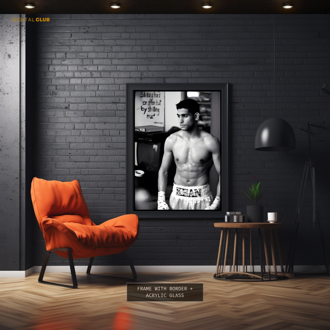 Amir Khan Boxing B&W Premium Wall Art
