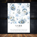 SABR Blue Floral Islamic Premium Wall Art
