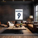 Benzema 9 - Football - Premium Wall Art