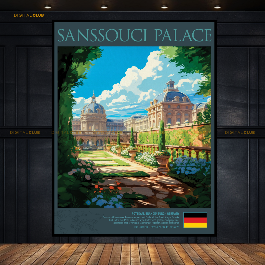 Sanssouci Palace Germany Premium Wall Art