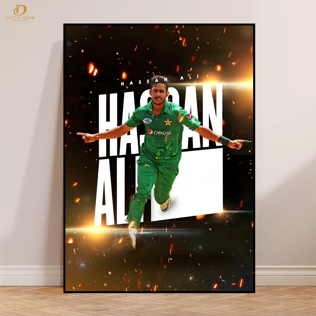 Hassan Ali - Cricket - Premium Wall Art