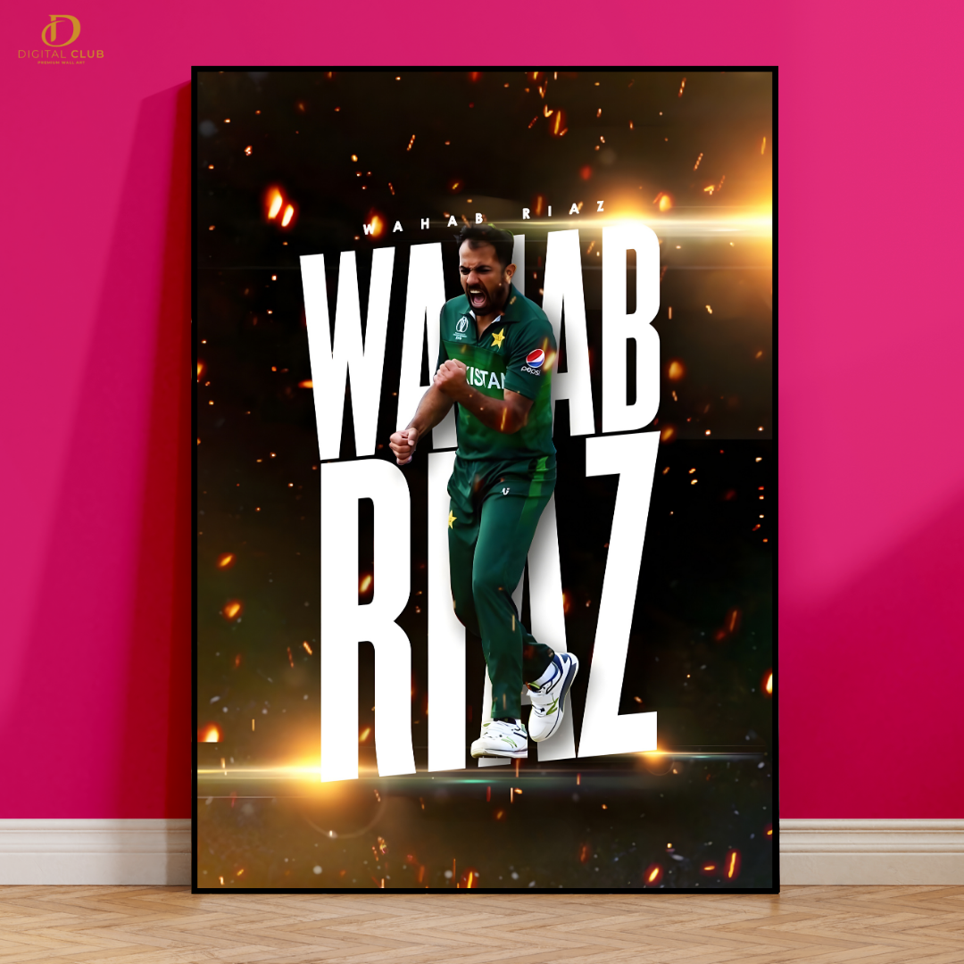 Wahab Riaz - Cricket - Premium Wall Art