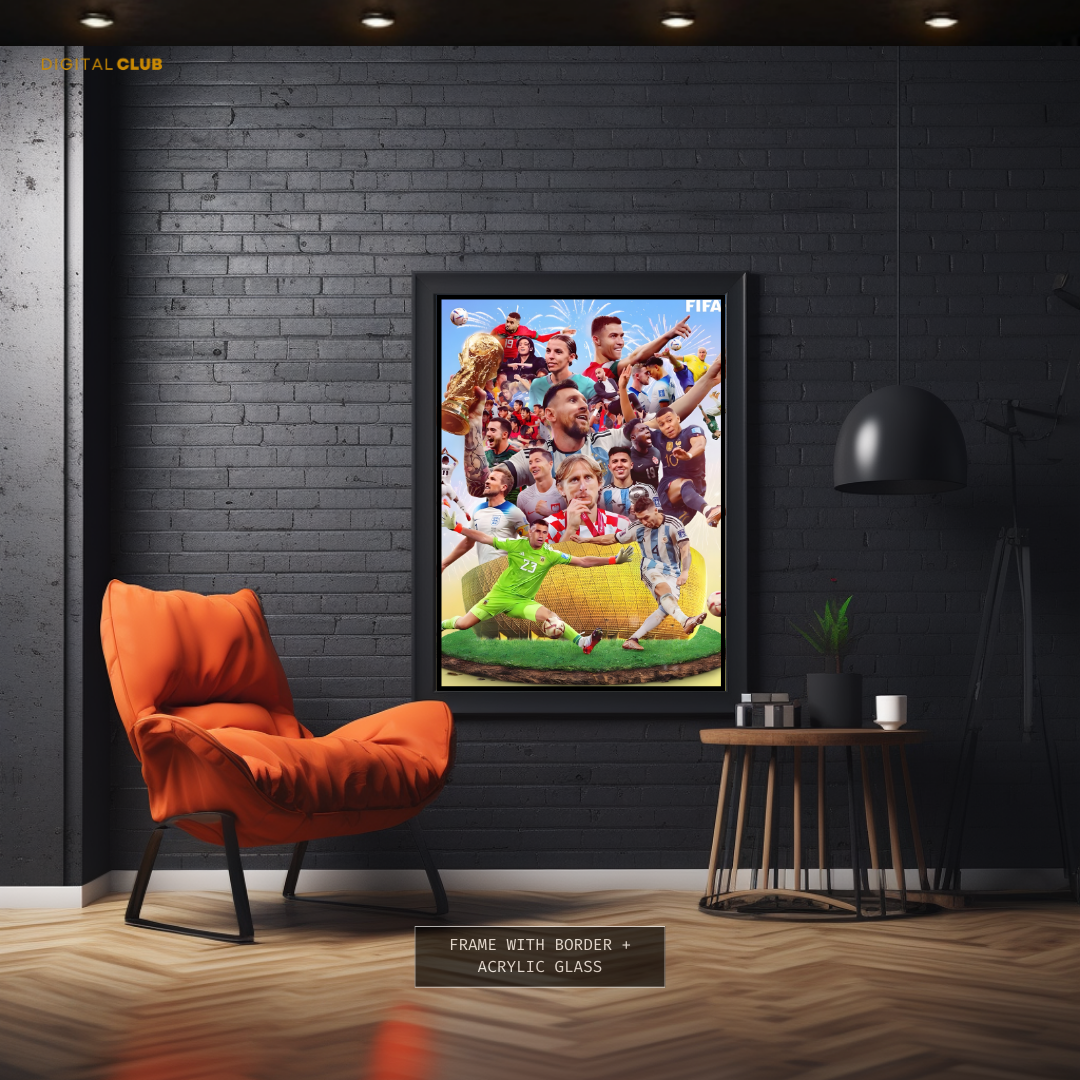 Football Stars - Artwork - Premium Wall Art