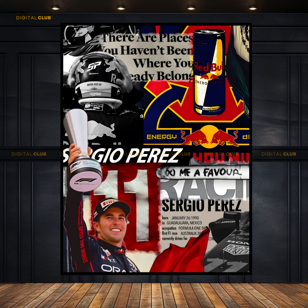 Sergio Perez F1 Driver Premium Wall Art