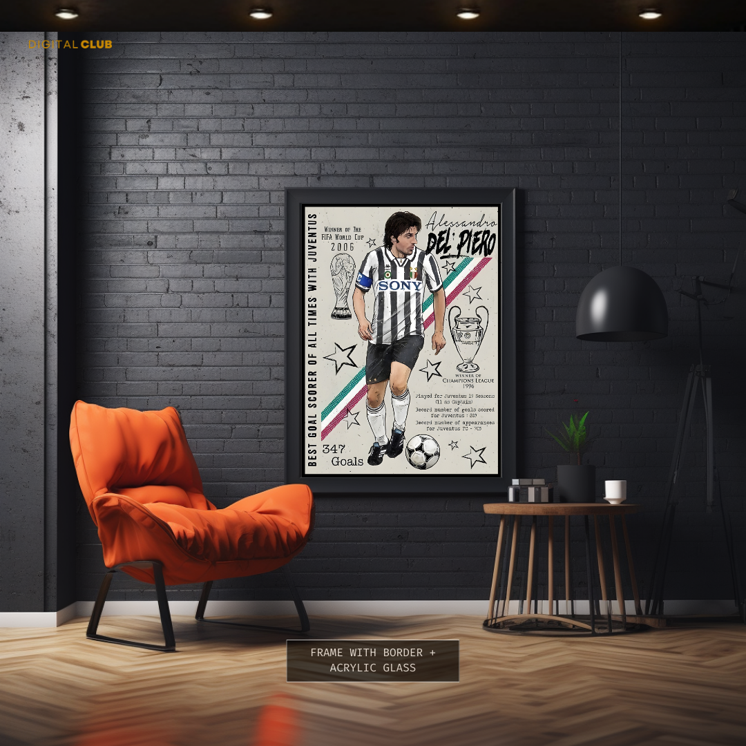 Alessandro Del Piero Italy Football Premium Wall Art
