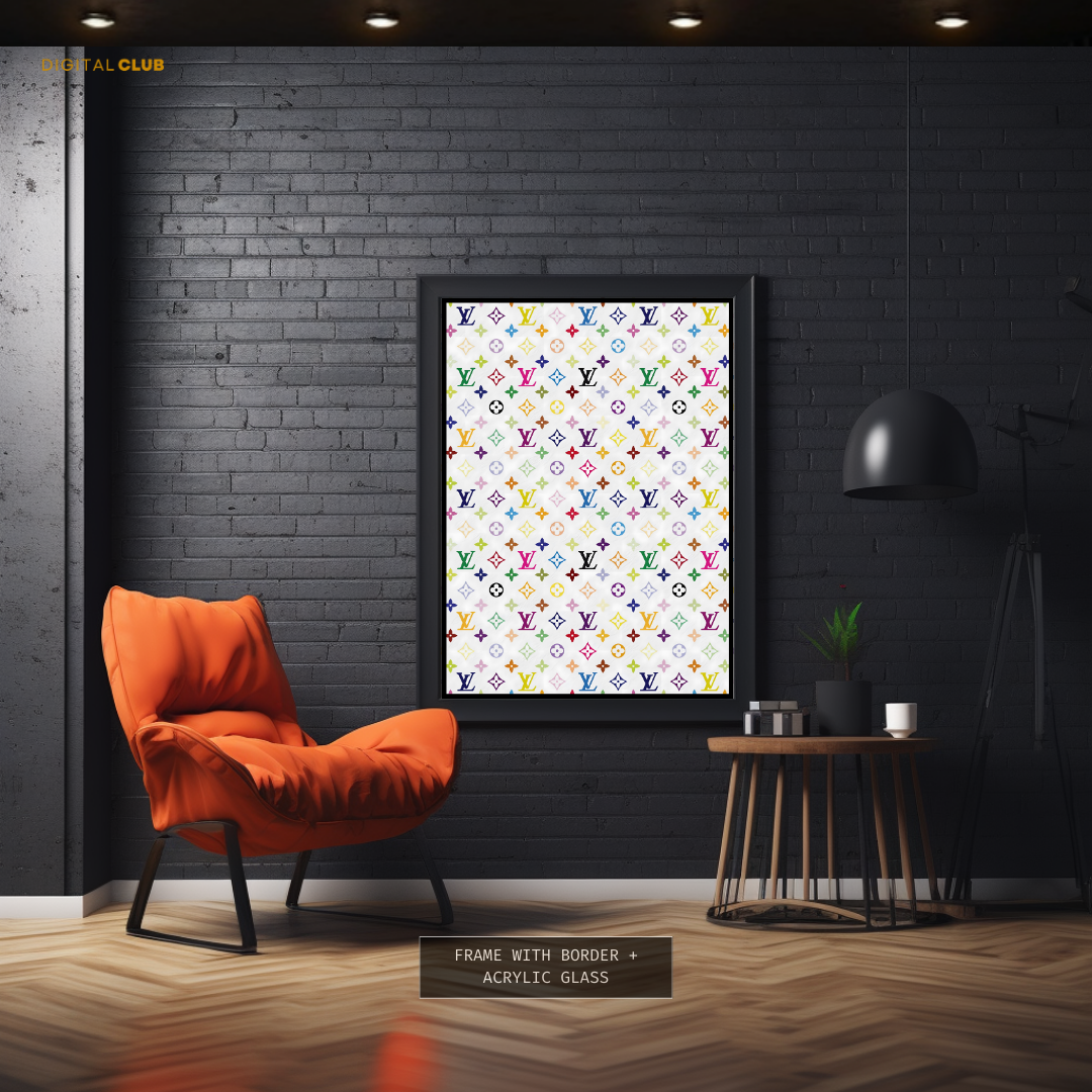 Louis Vuitton Logo Colourful Premium Wall Art