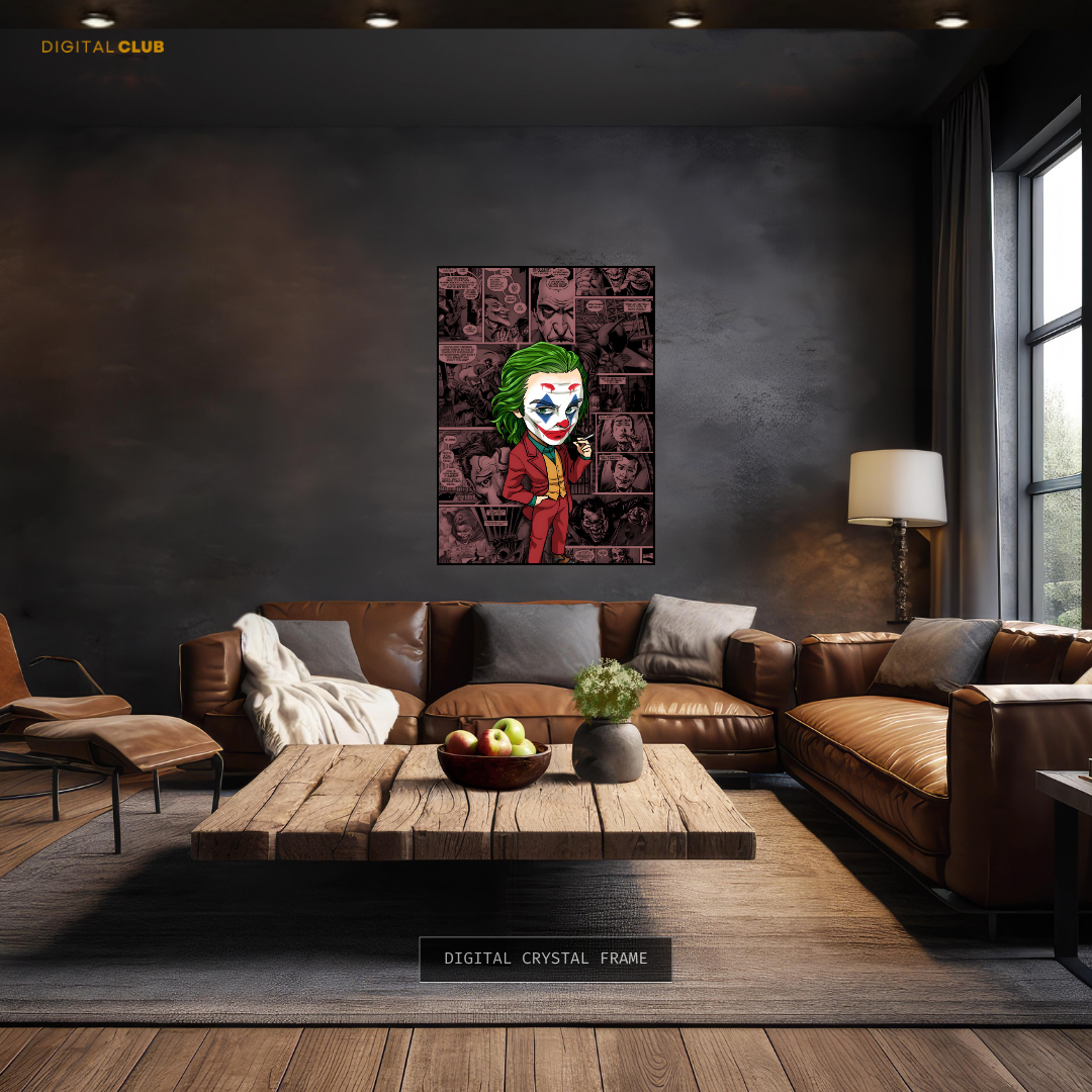 Joker Batman - Cartoon Artwork - Premium Wall Art