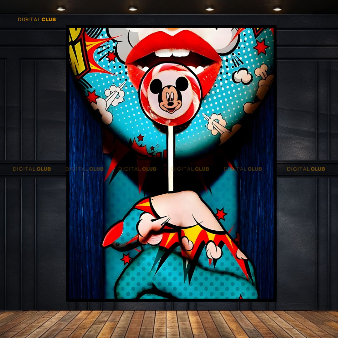 Mickey Mouse Lollipop Disney Premium Wall Art