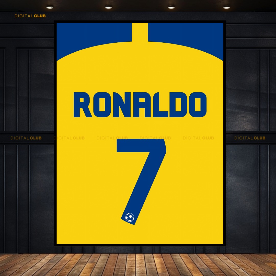 Ronaldo 7 - Al Nassr Shirt - Premium Wall Art