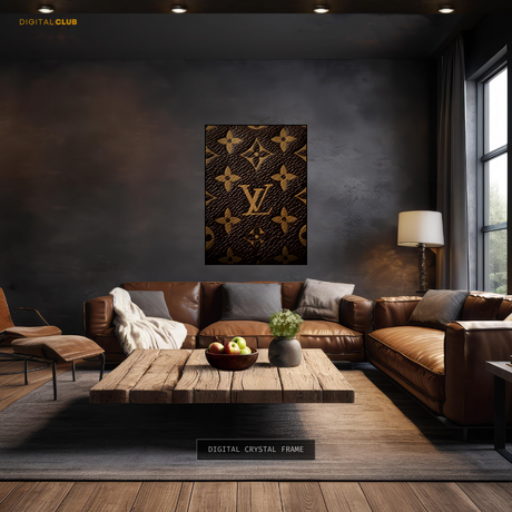 Louis Vuitton Brown & Gold Pattern Premium Wall Art