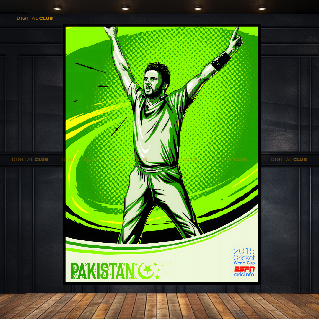 Shahid Afridi Pakistan Cricket Premium Wall Art
