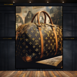 Louis Vuitton Brown Leather Bag Pattern Premium Wall Art