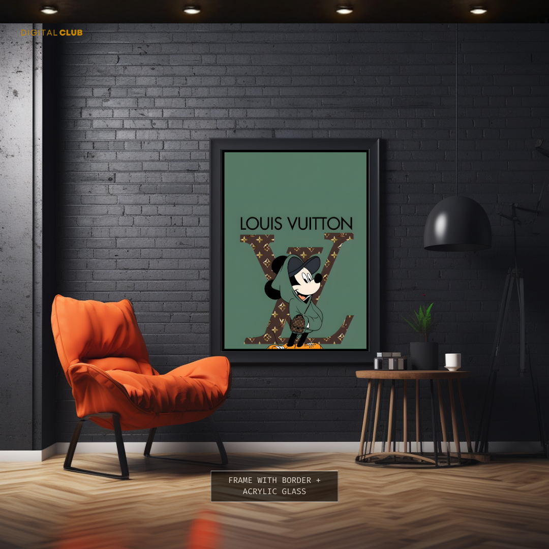 Louis Vuitton Disney Mickey Cartoon Premium Wall Art
