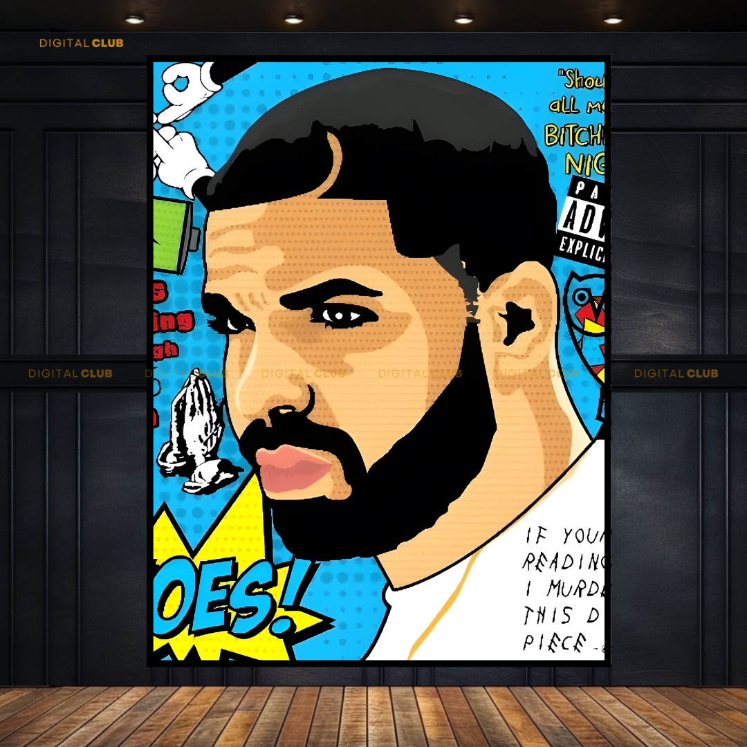 Drake - Music Artist POP - Premium Wall Art