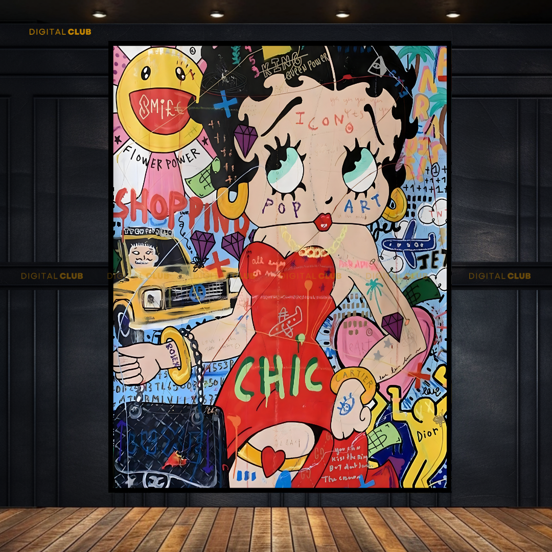 Betty Boop Chic - Pop ART - Premium Wall Art