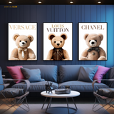 Branded Teddy Artwork 1 - 3 Panel Wall Art