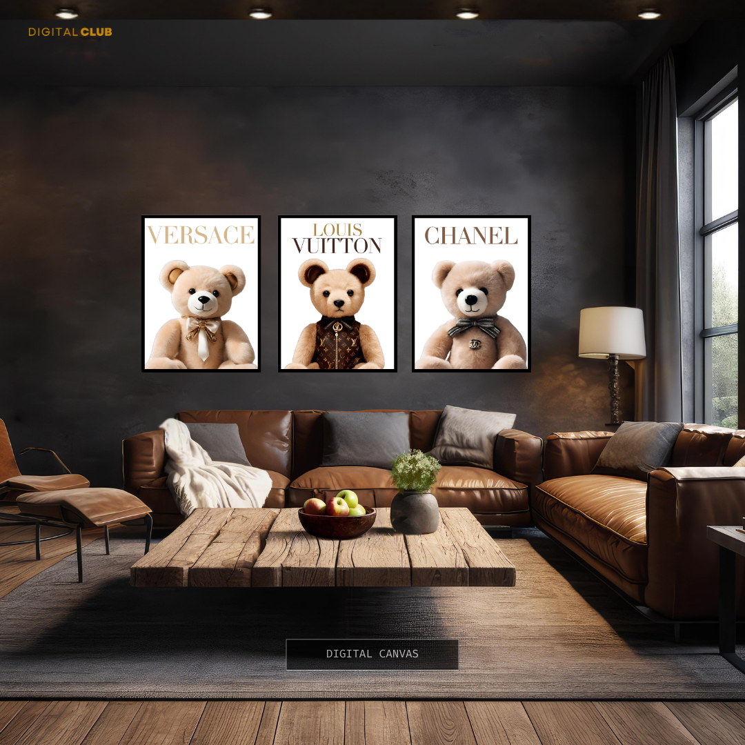 Branded Teddy Artwork 1 - 3 Panel Wall Art