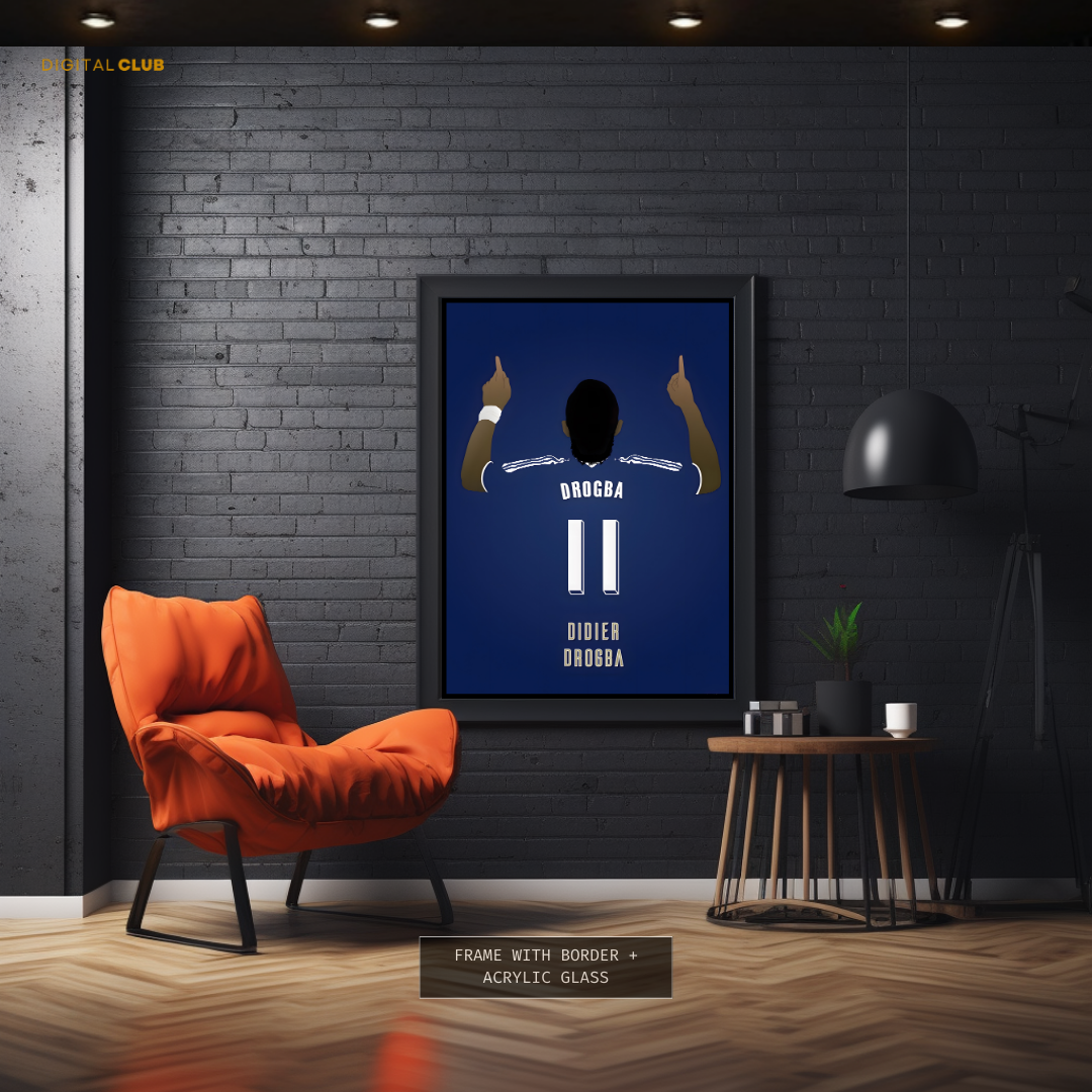 Drogba Chelsea - Football - Premium Wall Art