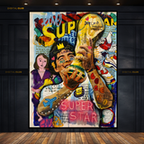 Maradona Argentina World Champs Pop Art Premium Wall Art