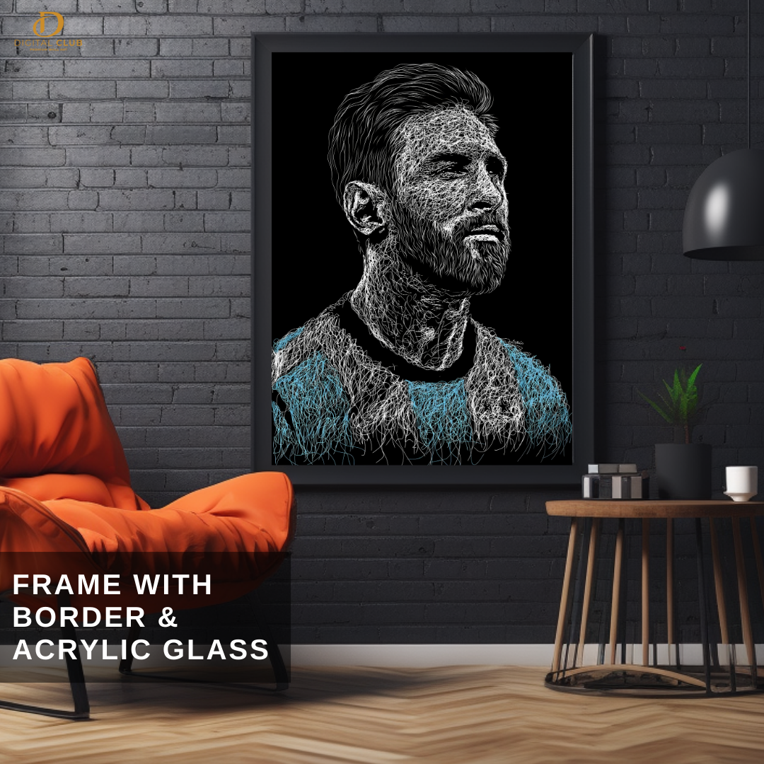 Messi - Football Artwork - Premium Wall Art