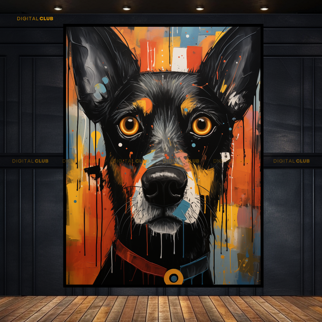 Black DOG Artwork - Animal & Wildlife Premium Wall Art