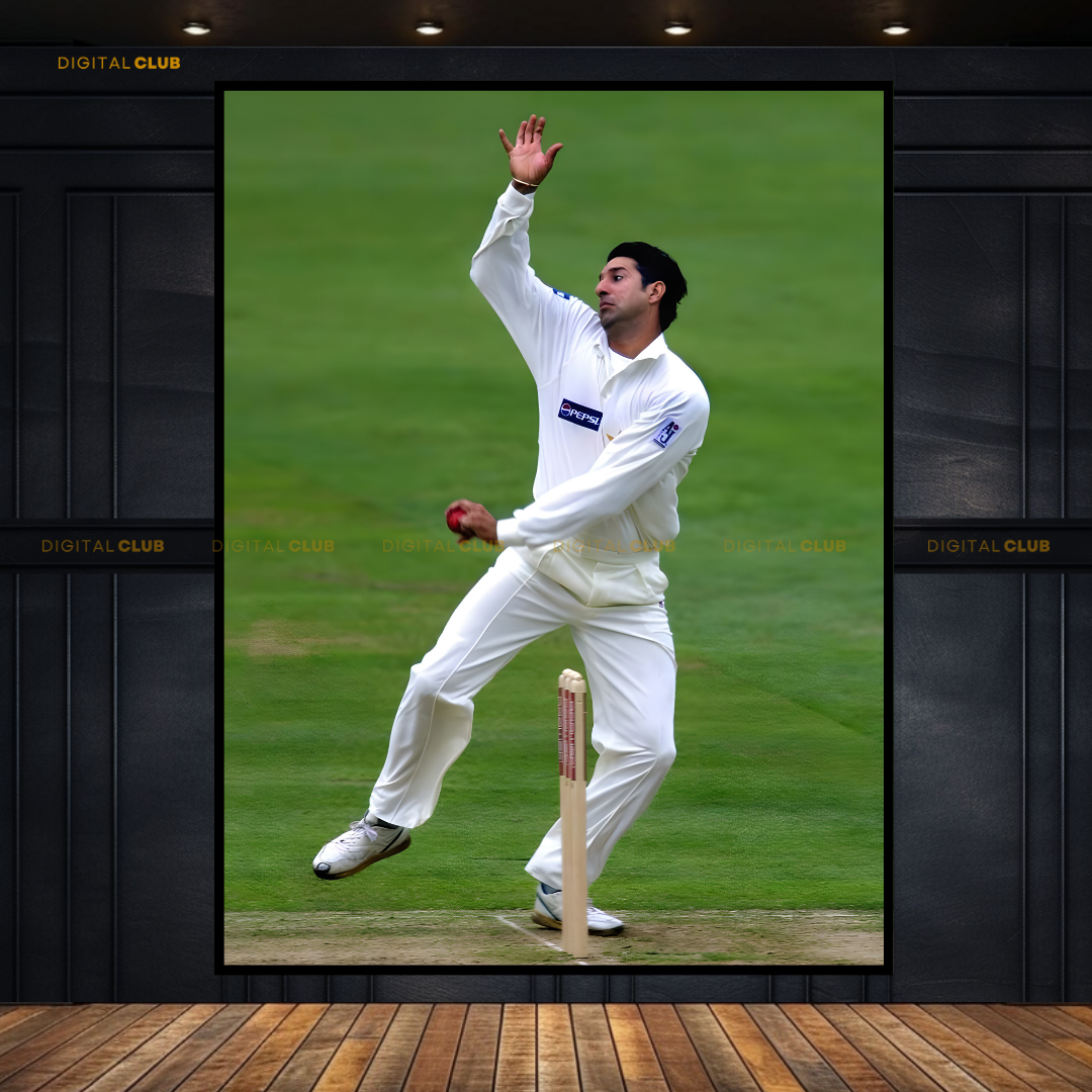 Wasim Akram Pakistan Cricket Premium Wall Art