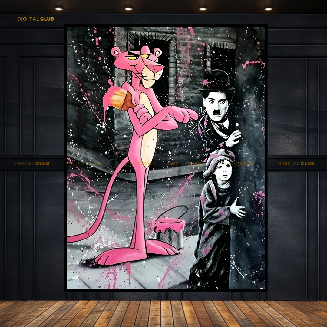 Pink Panther & Charlie Premium Wall Art