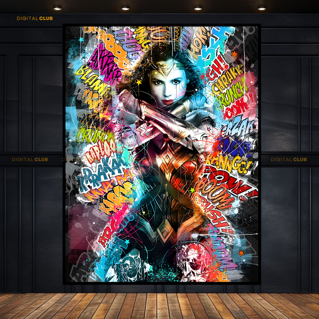 Super Women Pop ART Premium Wall Art