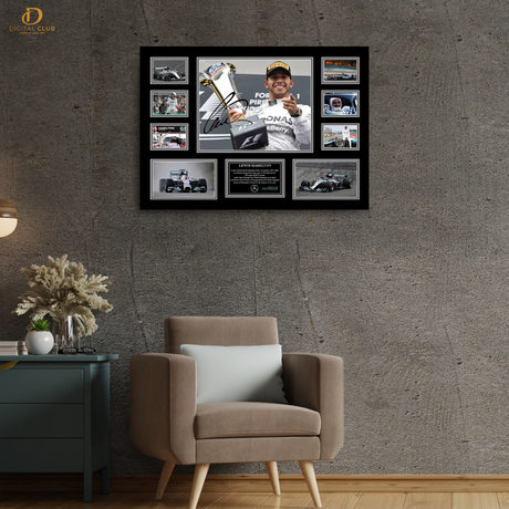 Lewis Hamilton 1 - Signed Memorabilia - Wall Art
