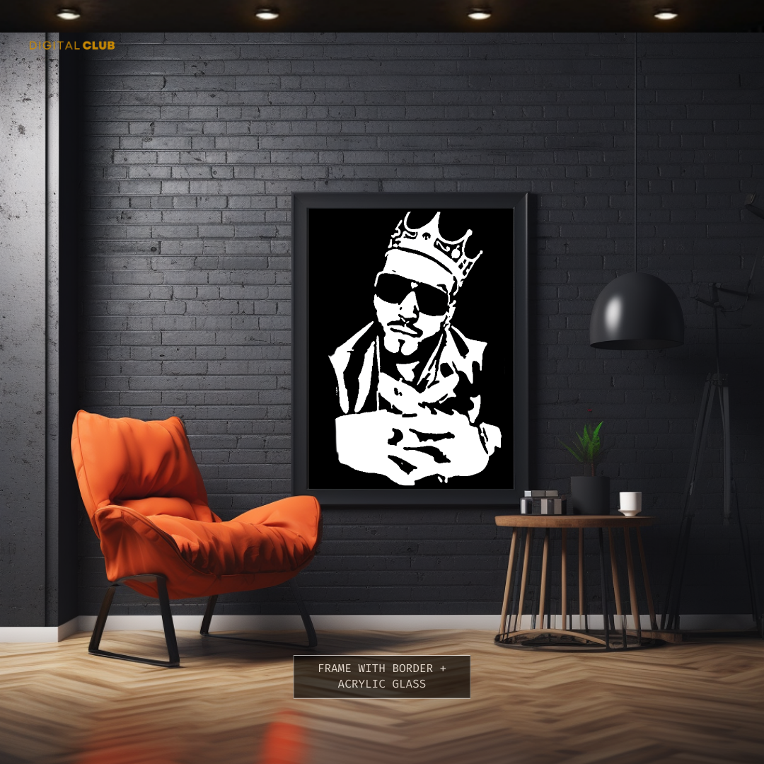 Imran Khan B&W Music Artist  Premium Wall Art