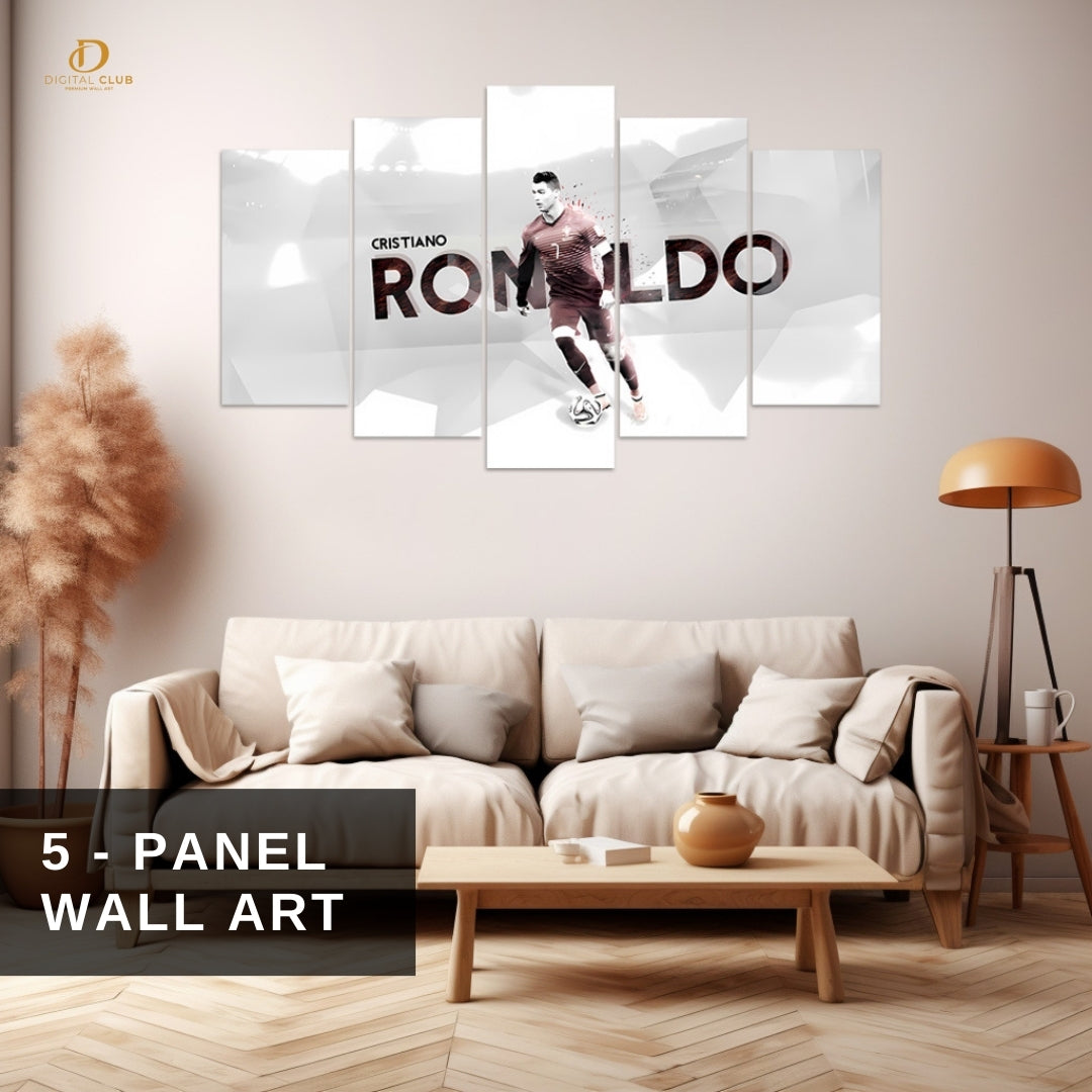 Cristiano Ronaldo 7 - Football - 5 Panel Wall Art