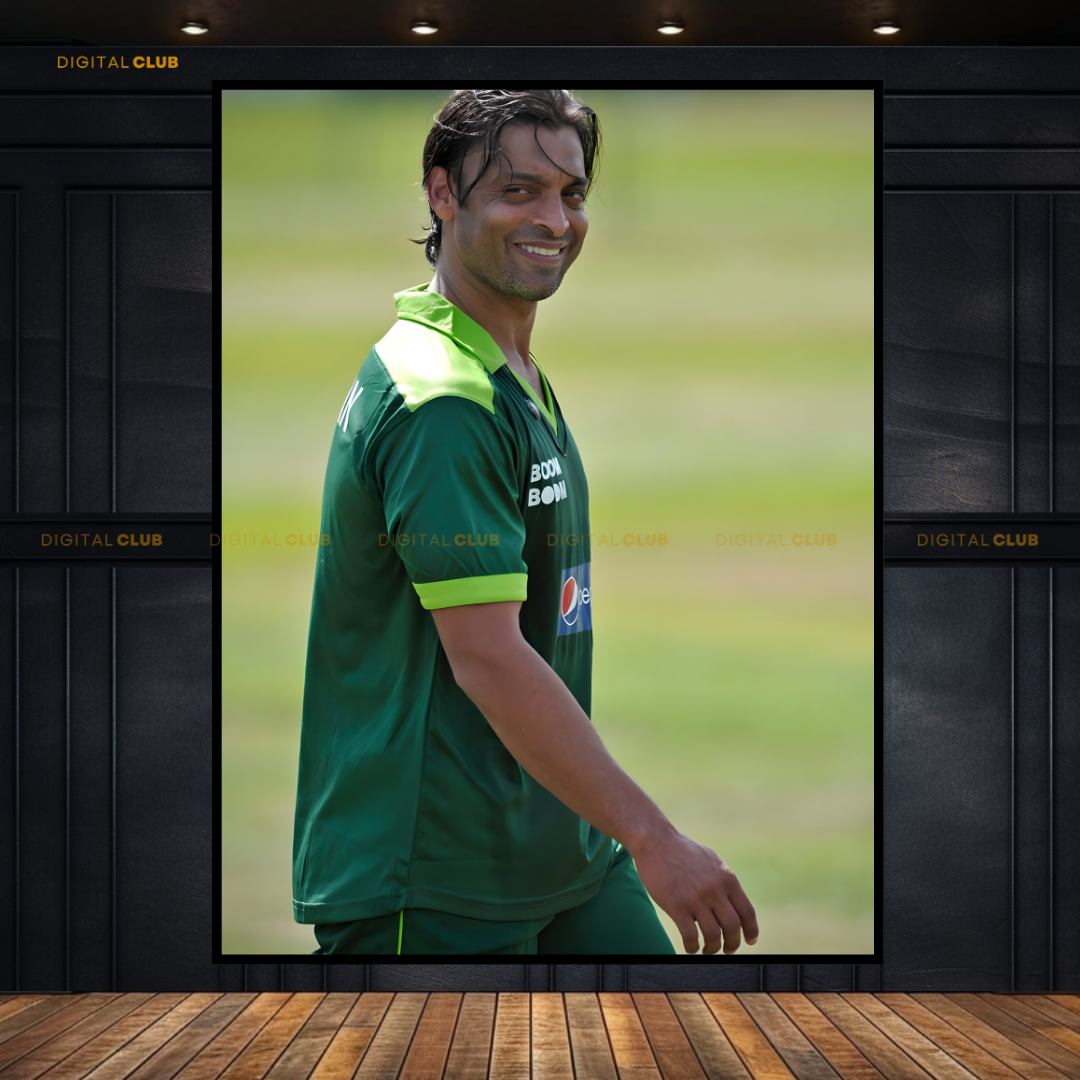 Shoaib Akhtar Pakistan Cricket Premium Wall Art