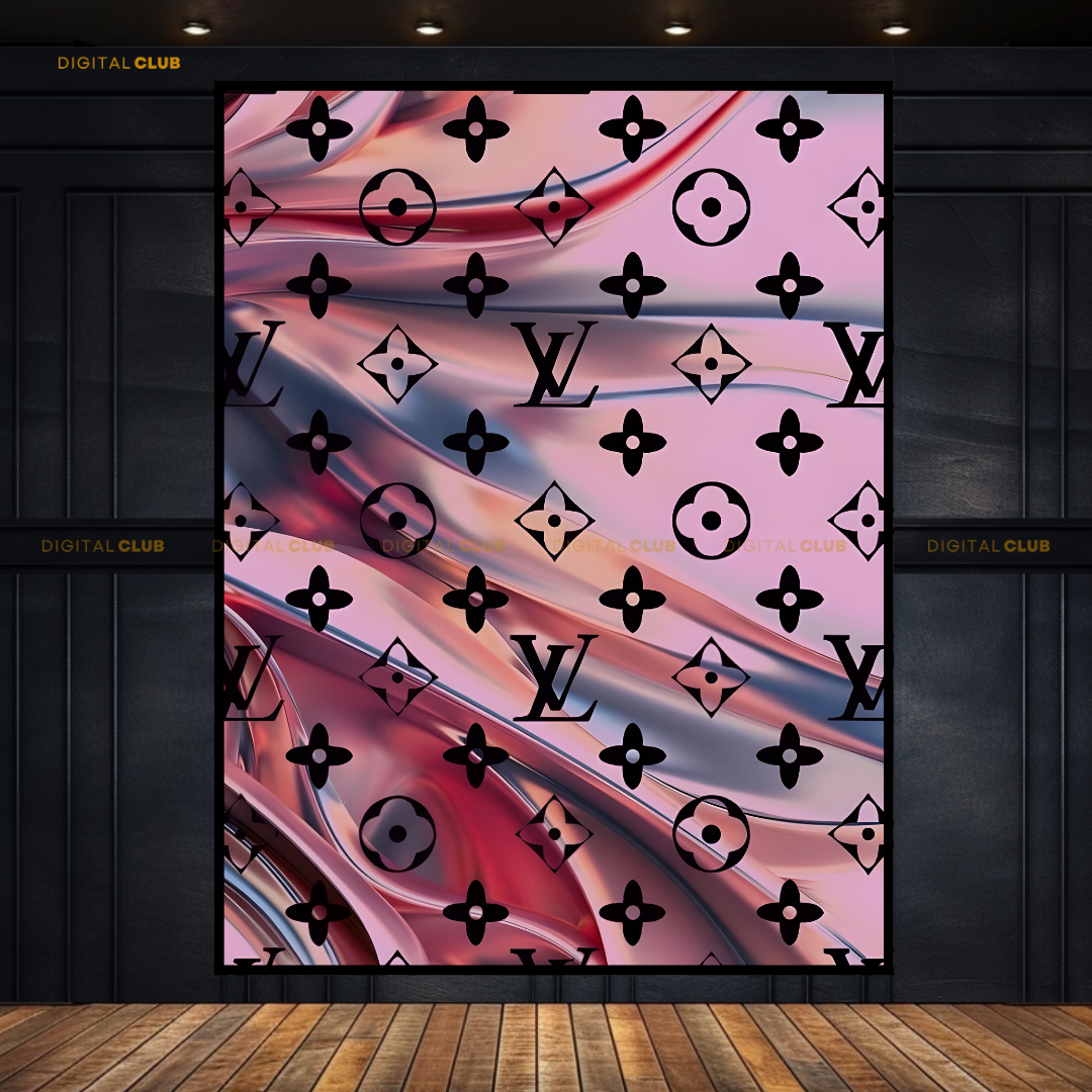 LV Pattern Pink Premium Wall Art