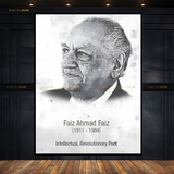 Faiz Ahmed Faiz Poet Pakistan Premium Wall Art