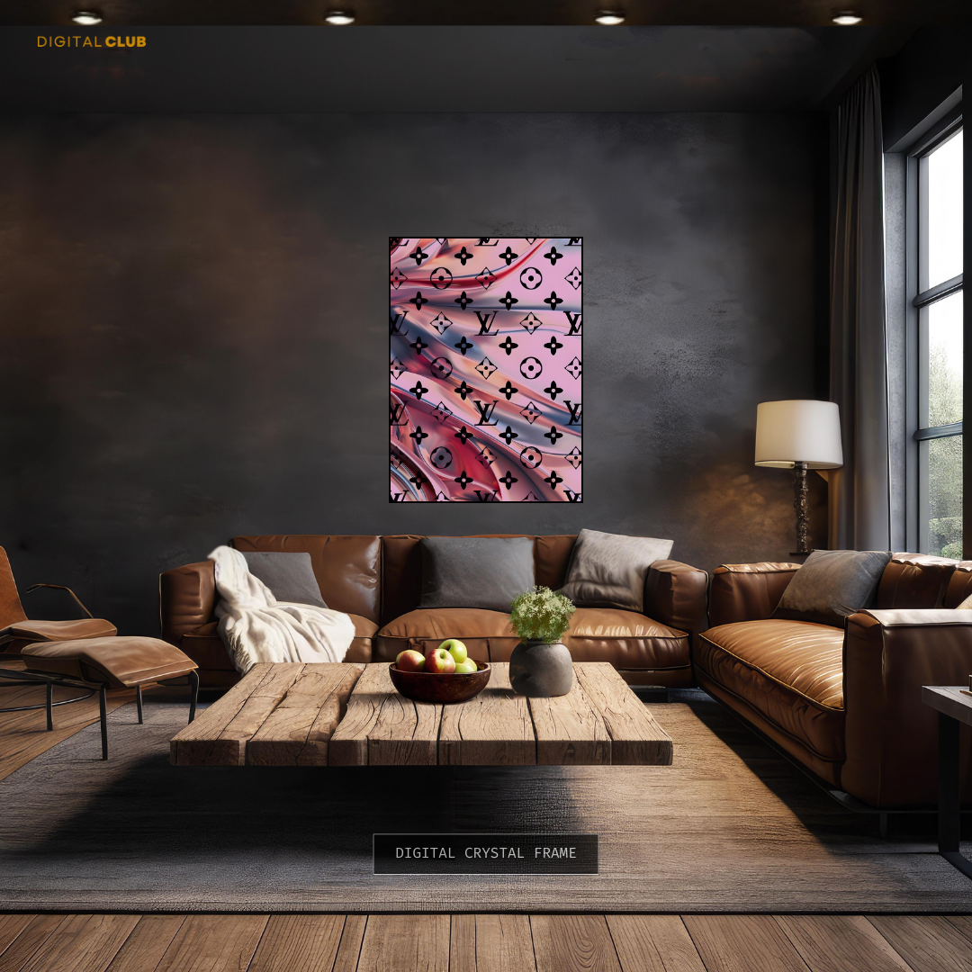 LV Pattern Pink Premium Wall Art