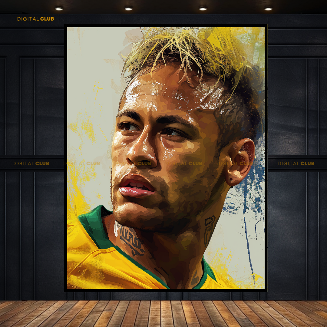 Neymar Jr Brazil Football Premium Wall Art