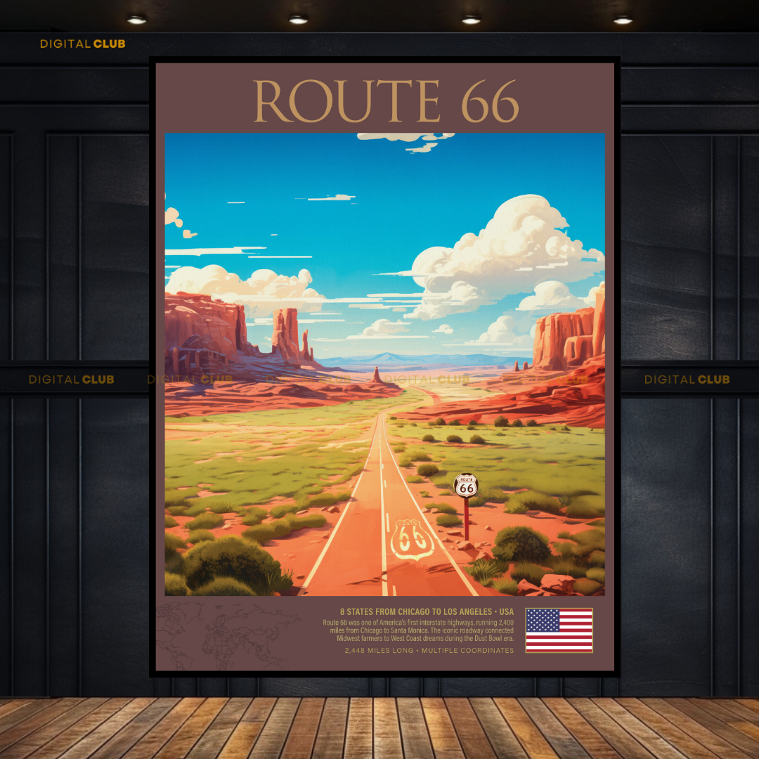 Route 66 USA Premium Wall Art