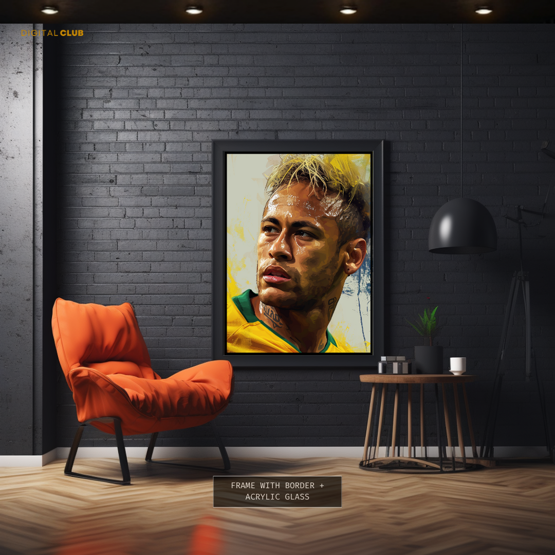 Neymar Jr Brazil Football Premium Wall Art