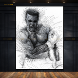 Muhammad Ali - Sketch Artwork - Premium Wall Art