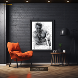 Muhammad Ali - Sketch Artwork - Premium Wall Art